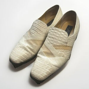 Giorgio Brutini Men’s Bone White Snakeskin Toe Dress Shoes Size 11.5M